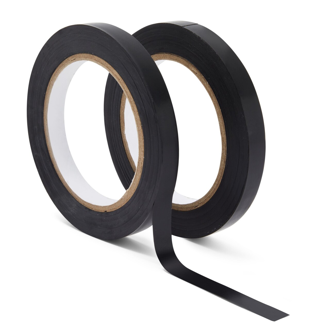 2 Rolls Vinyl Pinstripe Tape, 1/2-Inch x 36 Yards Gym Floor Tape for Marking Vehicles, Warehouse Grid Lines, Construction Sites (0.16mm, Black)